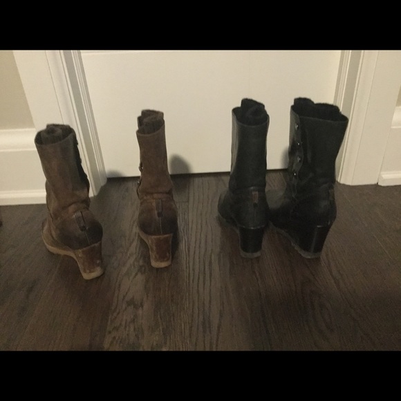 Rudsak Black & Brown Wedge Boots Size 8 - Picture 4 of 4